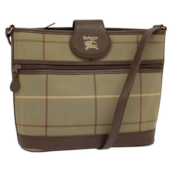 Burberrys Nova Check Shoulder Bag Canvas Brown Auth BA556 - Picture 1 of 13